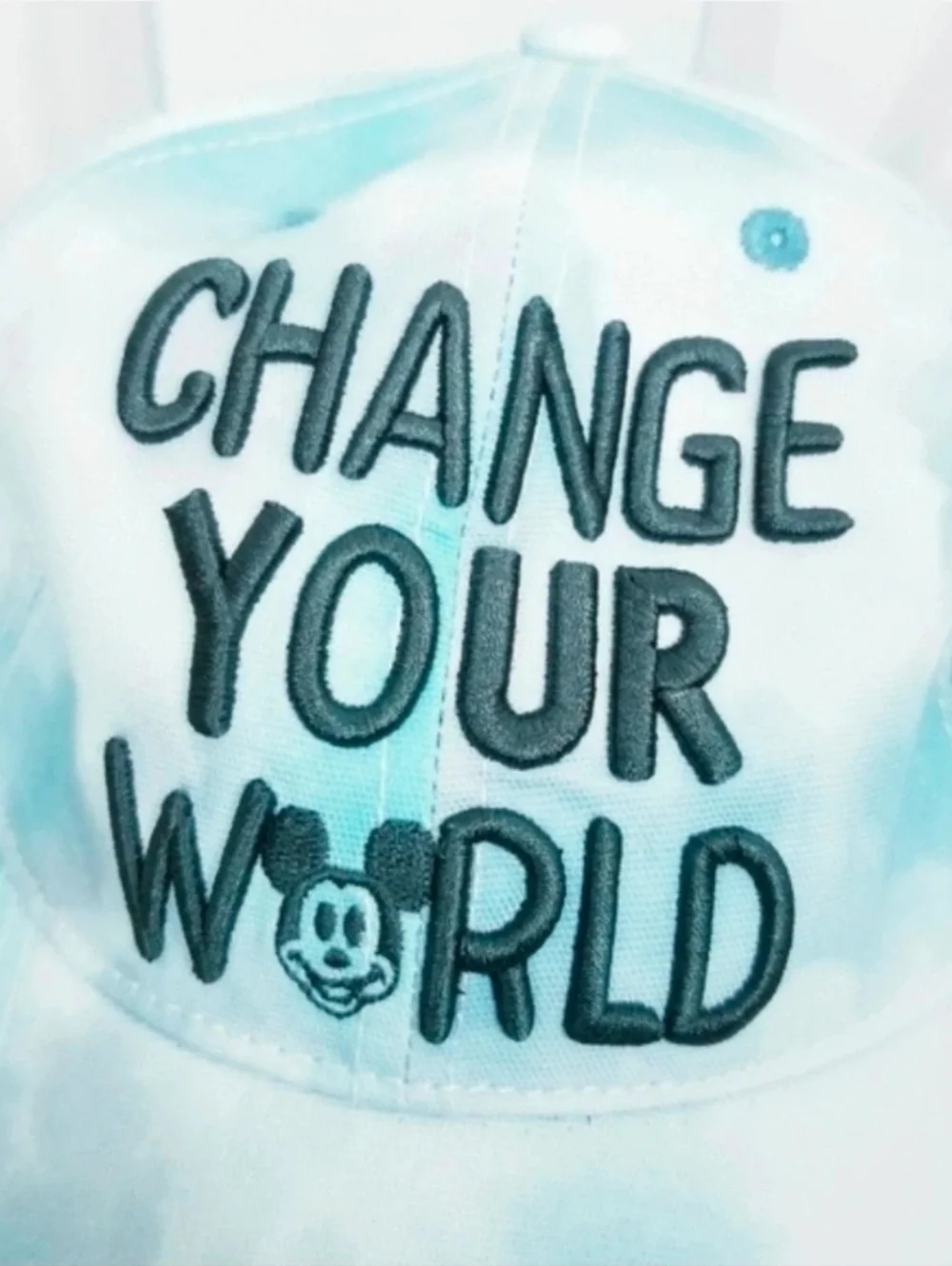 Change Your World Tie-Dye Baseball Cap - Teal & White Walt Disney World